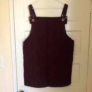 Handsewn purple corduroy overalls - dress